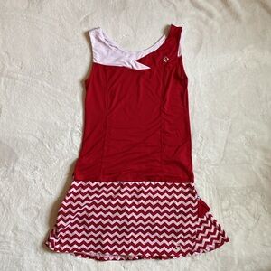 Red AdEdge Tennis Skirt Set